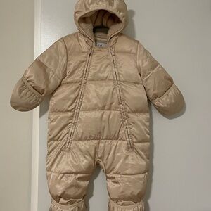 Champagne Hooded Baby Snowsuit